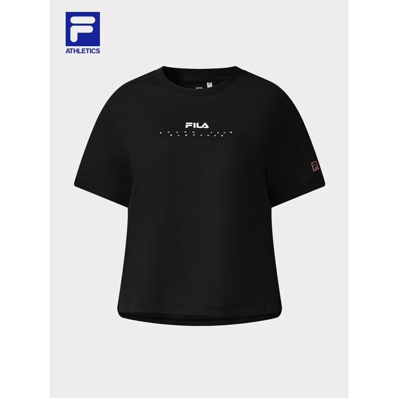 FILA Women s Loose Fit Round Neck Knit T-Shirt S