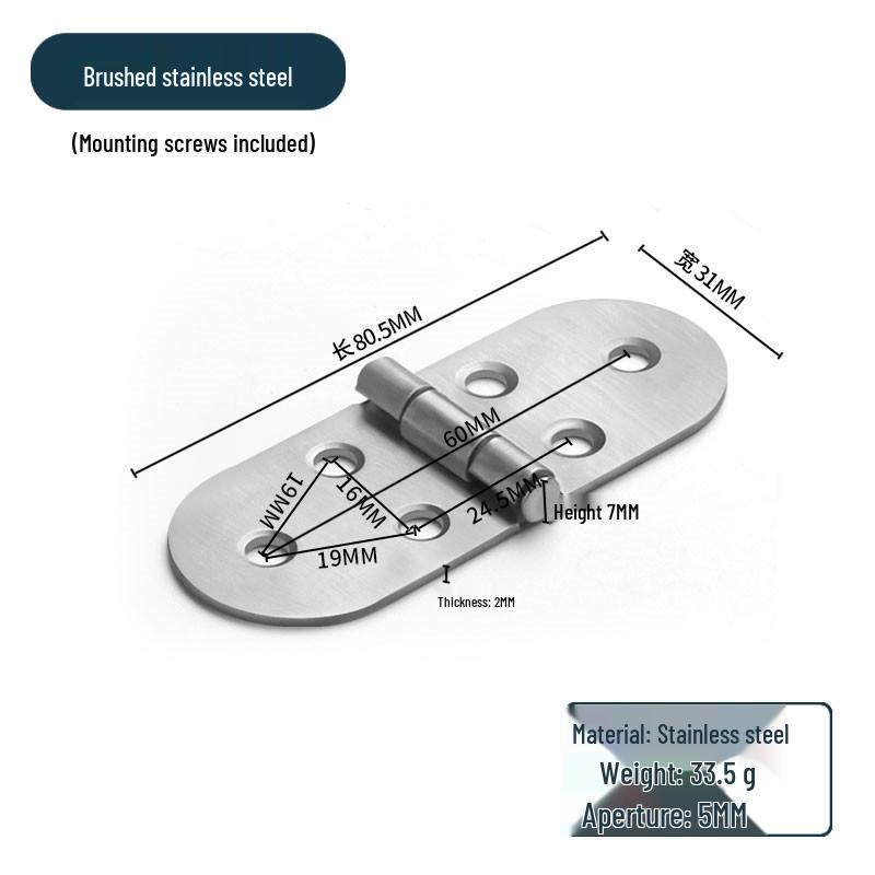 Zinc Alloy 180° Invisible Folding Table Hinge for Flip-Top Dining Tables