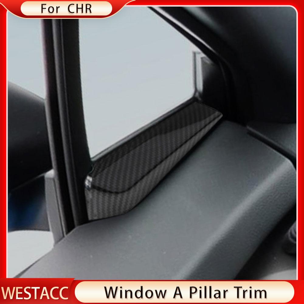2Pcs Car Interior Door Window A Pillar Trim Sticker Decoration Cover for Toyota C-HR CHR 2016 2017 2018  
