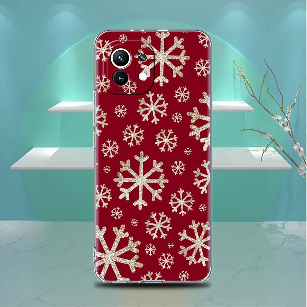 

Прозрачный чехол для Xiaomi Mi Poco X3 NFC M3 Pro F3 F1 11 Lite 12 Note 10 11T 9T Прозрачный чехол для телефона Зимний снег Счастливого Рождества Redmi Note 9S