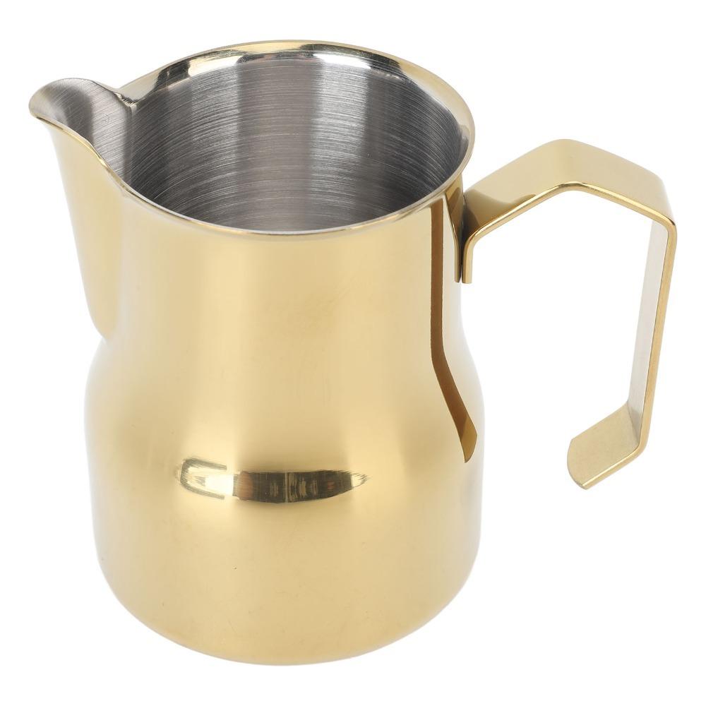 

350ml Capacity Milk Frother Cup 304 Stainless Steel Pointed Mouth Milk Foaming Cup Gold Color Milk Frothing Pitcher Coffee Art