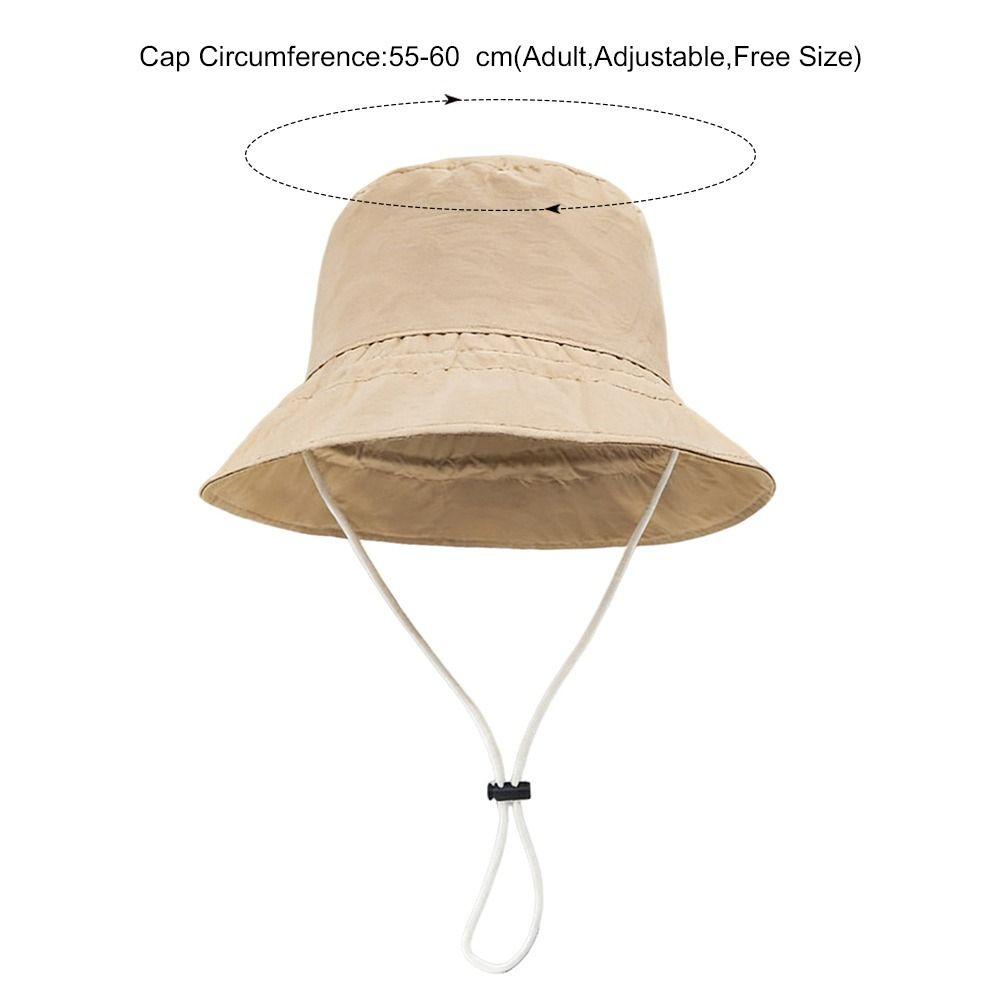 With Straps Waterproof Bucket Hat Sun Protection Quick Drying Sun Hat Anti-Uv Thin Sunshade Basin Hat Camping