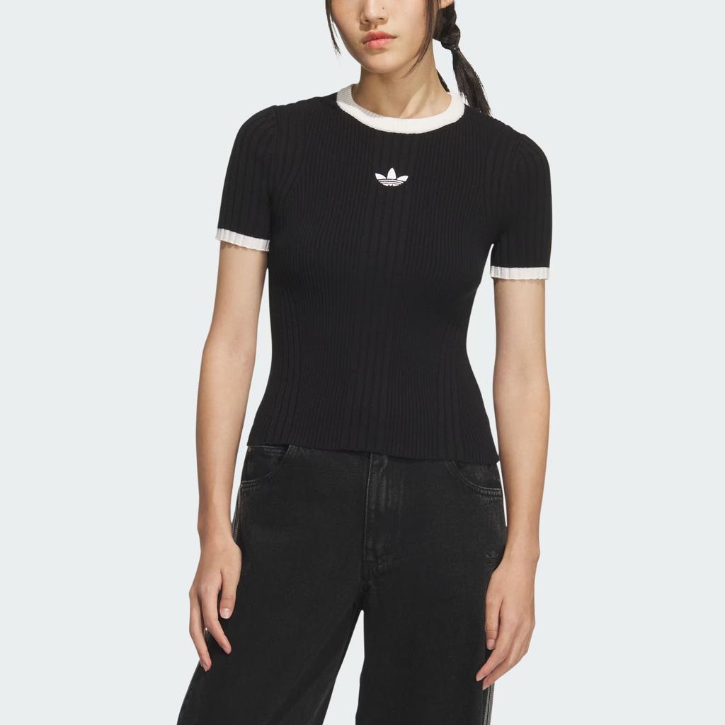 Adidas Originals Ott Tight Woven Sports Slim Fit Short Sleeve Regular T-Shirt Women Tops KS6110