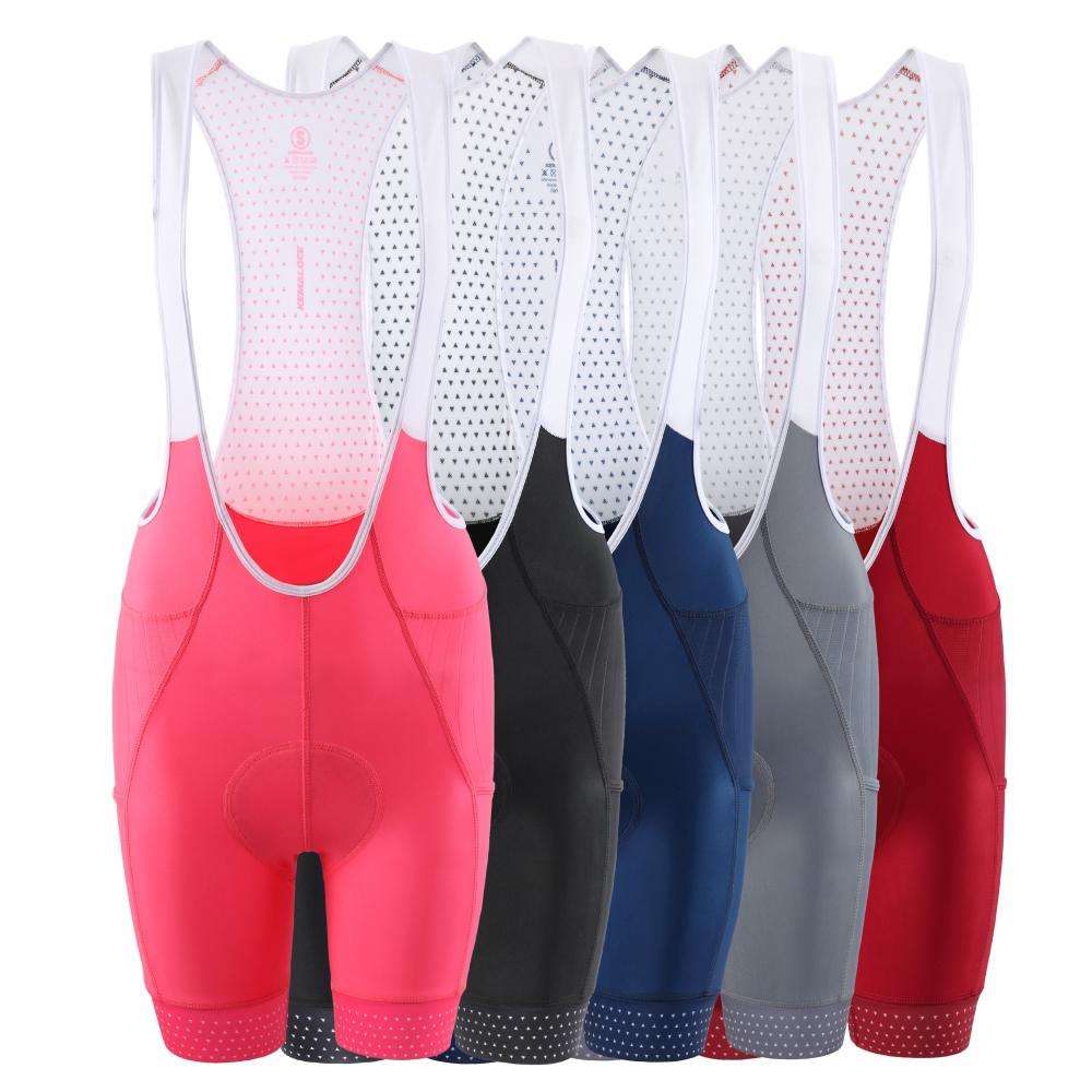 KEMALOCE Radsport-Trägershorts für Damen, Pink und Schwarz, Größe M-XL, schnell trocknende Damen-Fahrradshorts