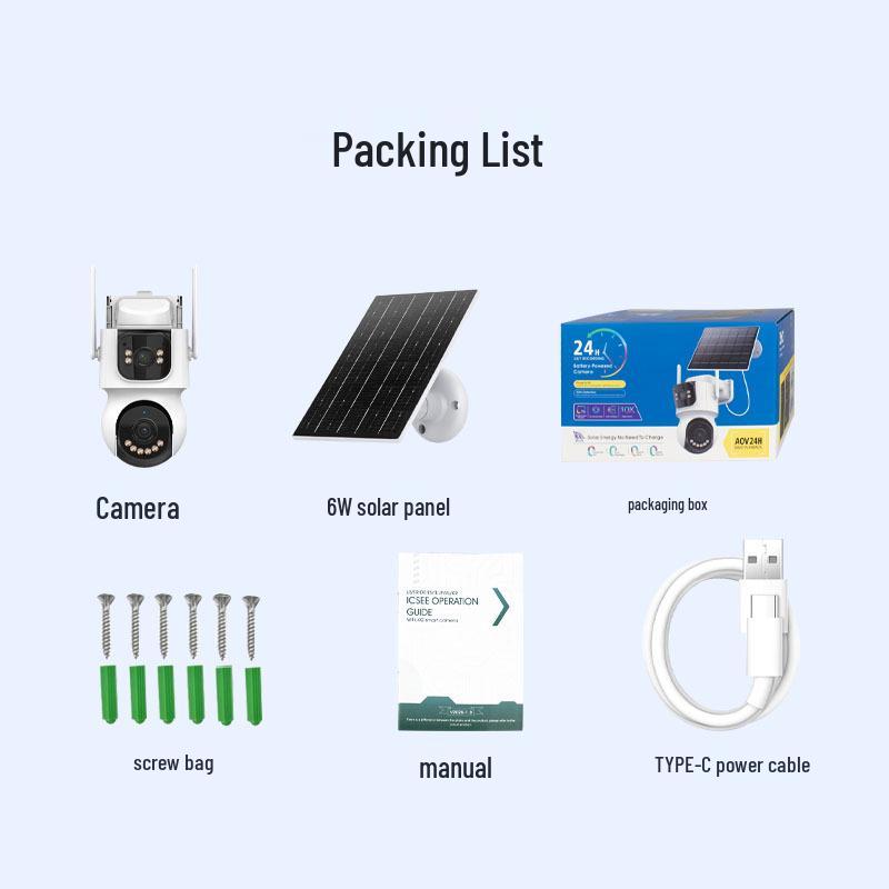 360° Panoramic Solar-Powered Outdoor HD Night Vision Camera with Mobile Remote Control