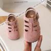 Bright Hues Macaron Children Roman Shoes Suede Leather Coverd-Toe Kids Sandals for Girls Student Leisure Cut-outs Sandals I05282