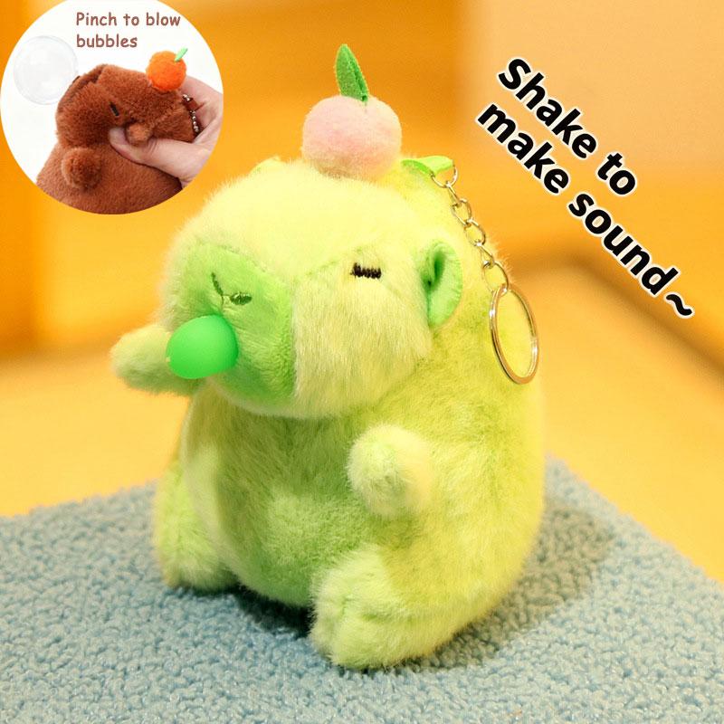 Cute Capybara Plush Keychains Backpack Pendant Kawaii Keyring Plush Doll Car Decoration Stuffed Animal Soft Toys Birthday Gifts