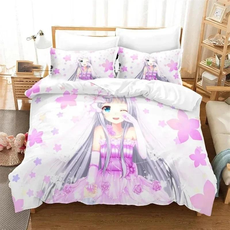 

3D Printed Anime Anohana Honma Meiko Beding Sets exquisite bed suplies set duvet cover bed comforter set luxury birthday gift 100*200cm Single