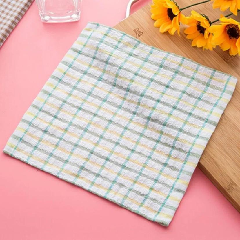 1 Pcs L Size Kitchen Cleaning Cloth Mesh Cotton Hand Towel Cloth Hair Oil Absorbing Towel Random Color Handkerchief Random Color