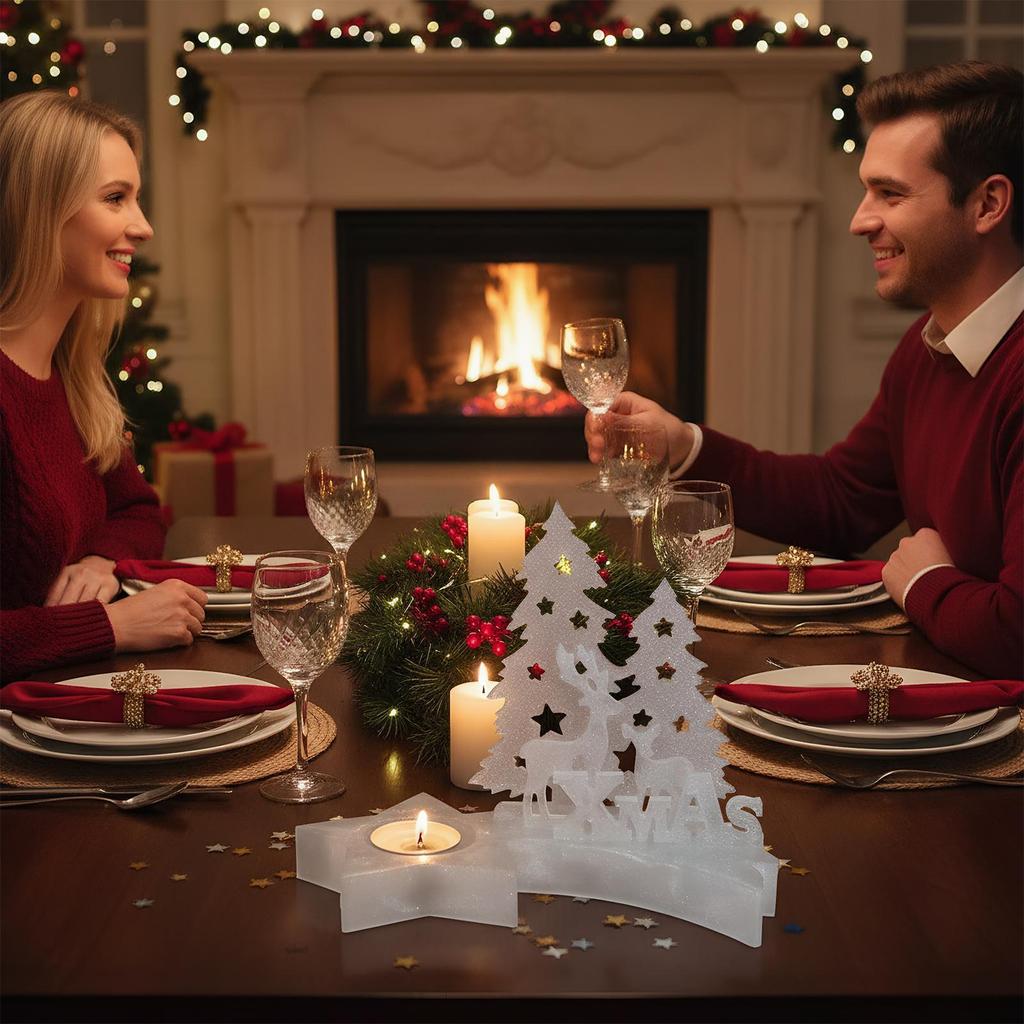 Christmas Resin Molds Food-Grade Easy Release Casting Moulds Christmas Tea Light Candle Holder Silicone Molds For Wax Plaster