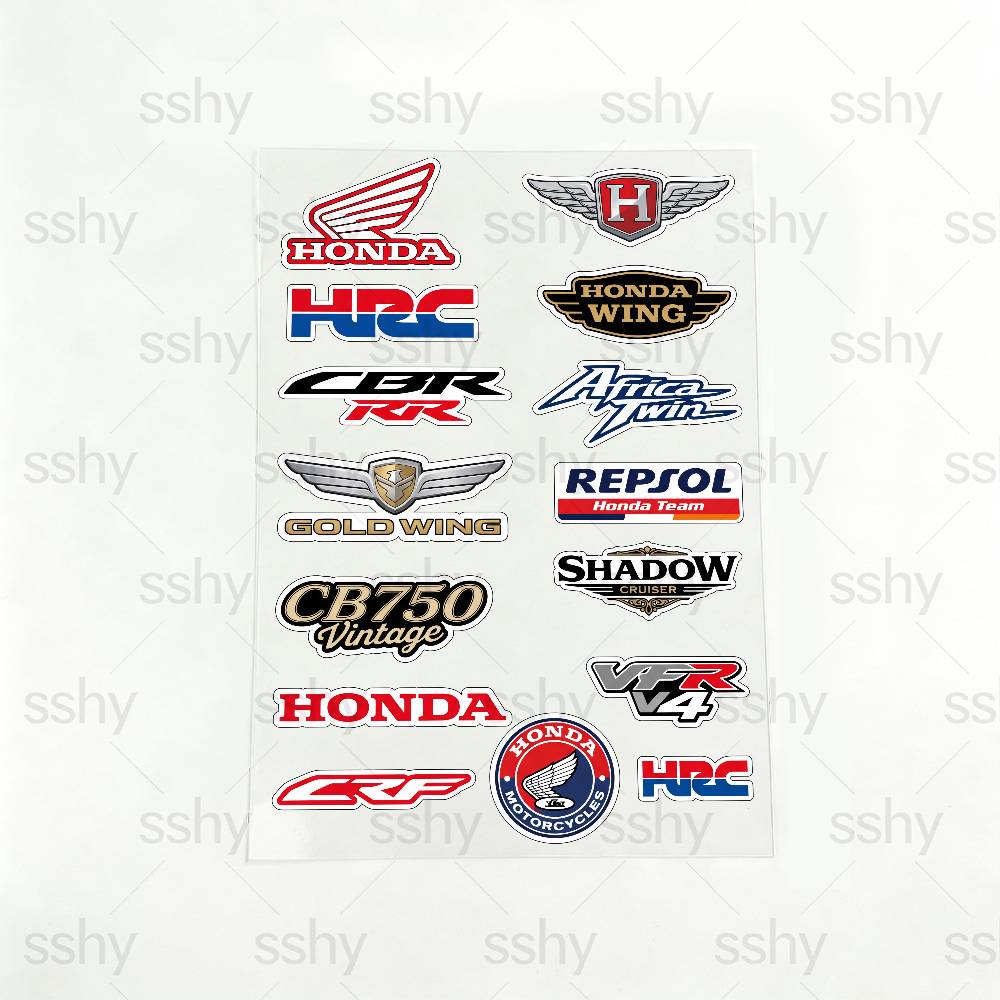 WYEY7 ДЛЯ HONDA HRC H WING Мотоциклетные Светоотражающие Наклейки Водонепроницаемые Наклейки для Шлема Скутера Топливного Бака Ящика для Инструментов Гонки 20x30cm