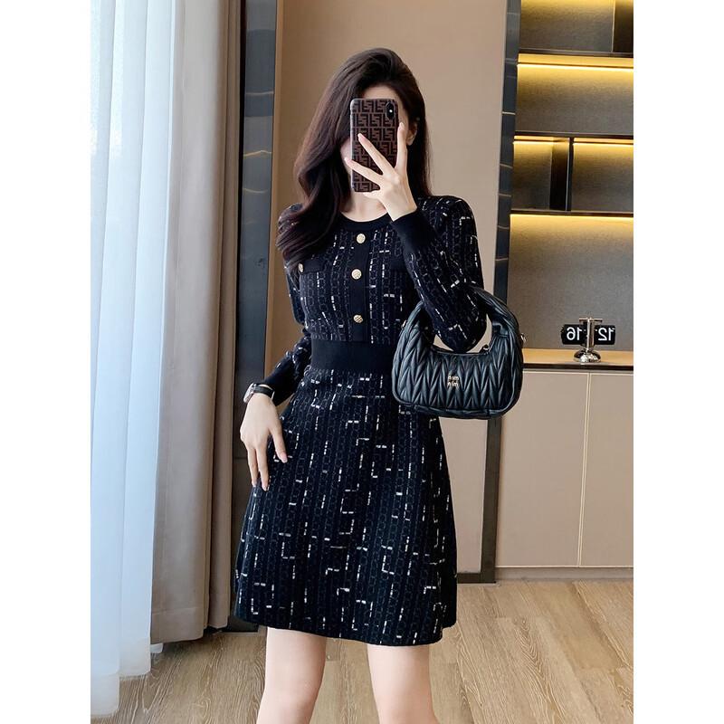 

Женское трикотажное мини-платье А-силуэта во французском стиле JK&JS M