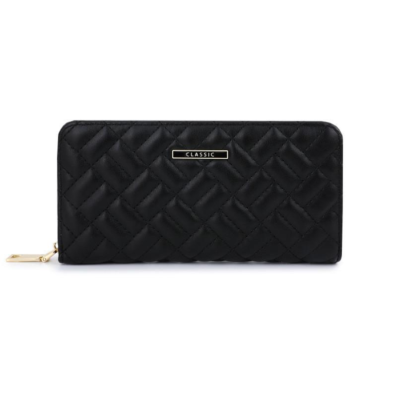 Terrian 2024 Новый Вышивка Большая Вместимость Молния Длинный Кошелек Оптом Кошелек Женский Кошелек Инс Женский Длинный Отдел чёрный