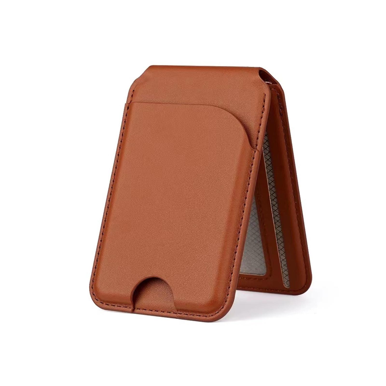 

Магнитный держатель для карт-кошелька для серии iPhone 16 Pro Max/15Pro/14Pro/13/12, совместимый с MagSafe, содержит 5 слотов для карт коричневый