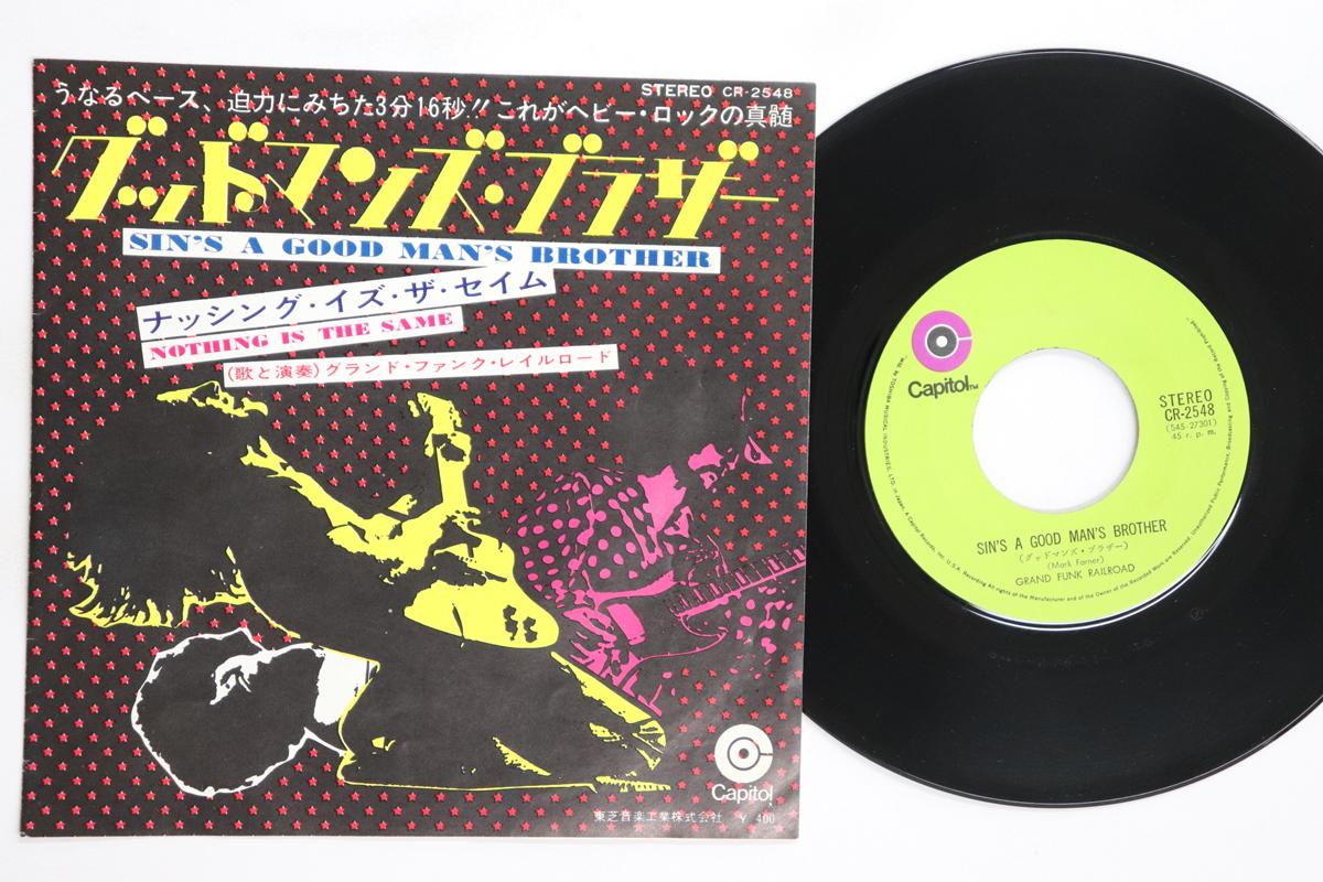 

7inch Record GRAND FUNK RAILROAD Sins A Good Mans Brother CR2548 CAPITOL 1970 Japan Rock Used