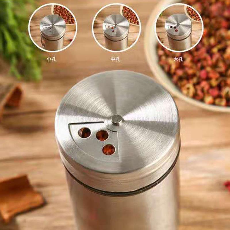Stainless Steel Seasoning Bottle, Outdoor Barbecue Tool, Pepper Powder Bottle, Cumin Powder Dispenser, Skewer Holder, Seasoning Container