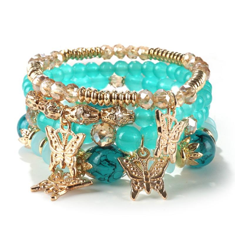 Bohemian bracelet creative tassel multi-layer beaded bracelet