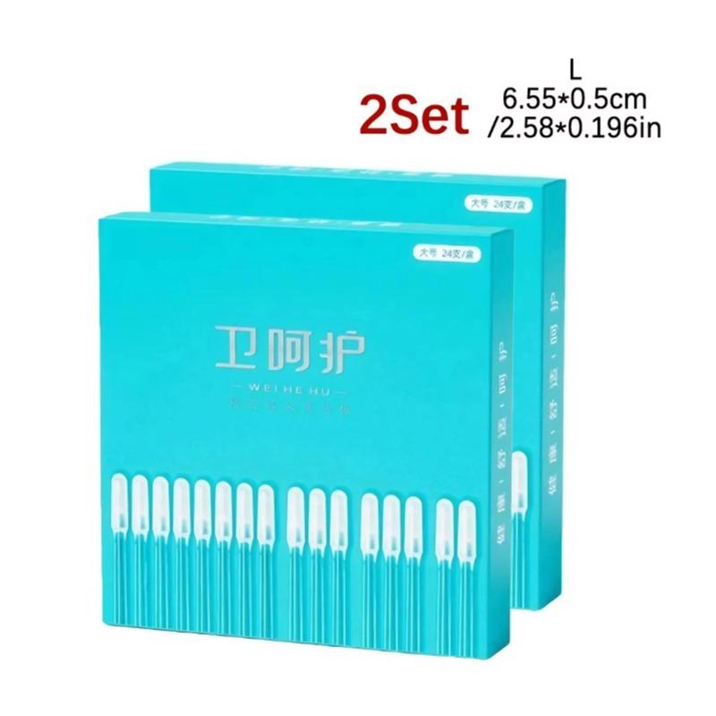 2Set/48PCS Klebriger Ohrstäbchen Ohrlöffel Reinigungswerkzeug Ohrlöffel Wattestäbchen Wiederverwendbare Wattestäbchen