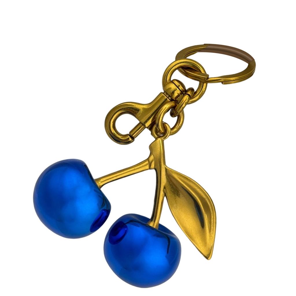 Stylish Blue Cherry Key Rings Unique Designs Hanging Ornament for Handbags and Keys Present for Fashion Lovers