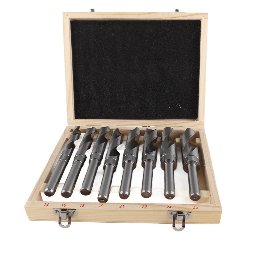 8Pcs White High Carbon Steel Twist Drill Bit Set Large Heat Treated Industrial