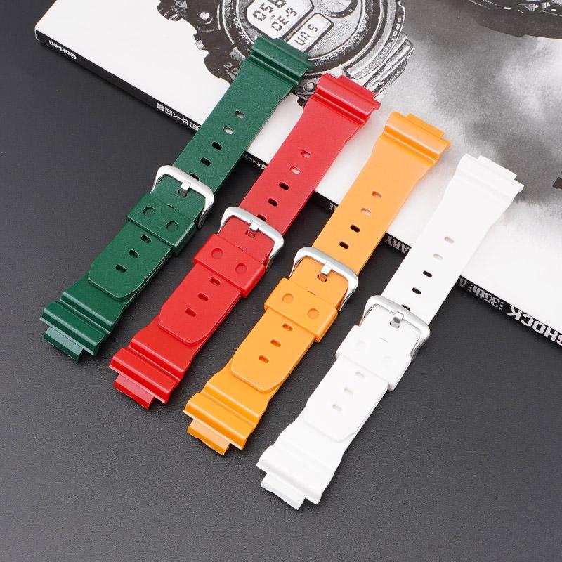 Pryžový sportovní řemínek pro Casio G-SHOCK DW-5600 GA-2100 GW-M5610 DW-6900 16mm Perleťový TPU Muži Ženy Náhradní náramek Řemínek na hodinky