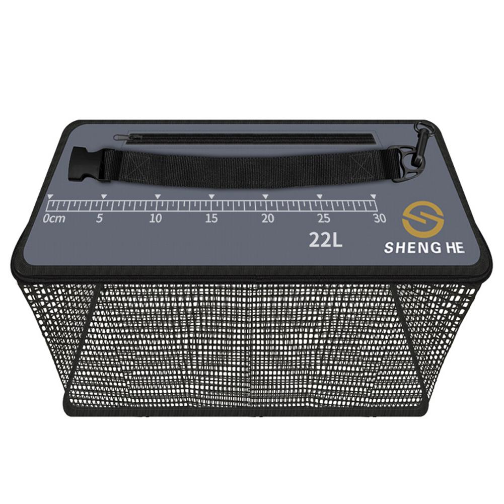 Fiskvaktnät 17L/22L/29L Levande Fisk Tunna Fiskelåda Bärbar Multifunktionshink Utomhus Fiskeredskap Utrustning