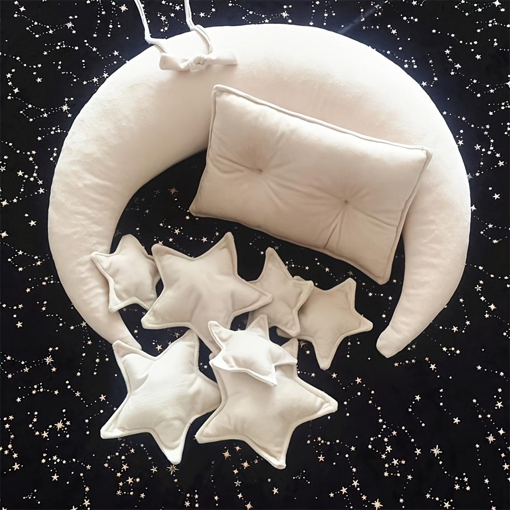 

Newborn Photography Props Plush Crescent Moon Theme with Square Pillows Headband Set Studio Accessories Cute Photo Shoots 40x50cm&Spandex бежевый