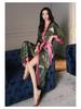 Yao Ting Women's Plus Size Satin Chiffon Pajamas - Summer Ice Silk Luxury Sleepwear & Bathrobe Set