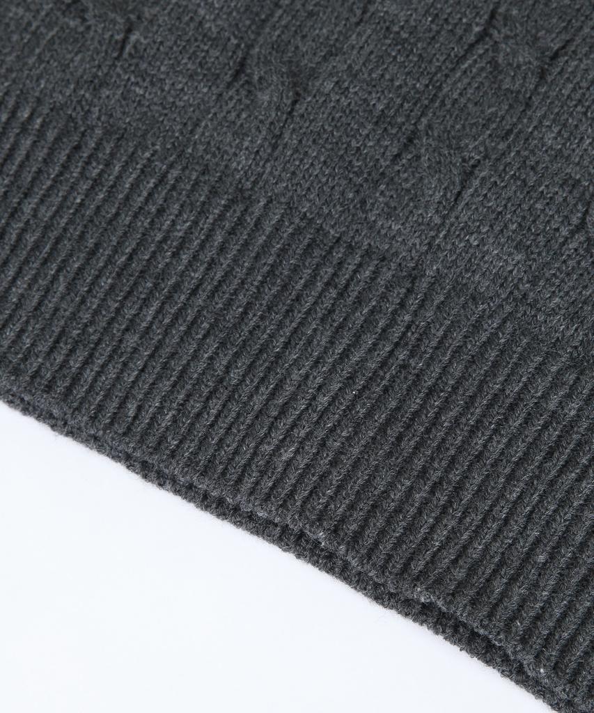 ORIGINALDAY Oversized Round Cable Knit Charcoal