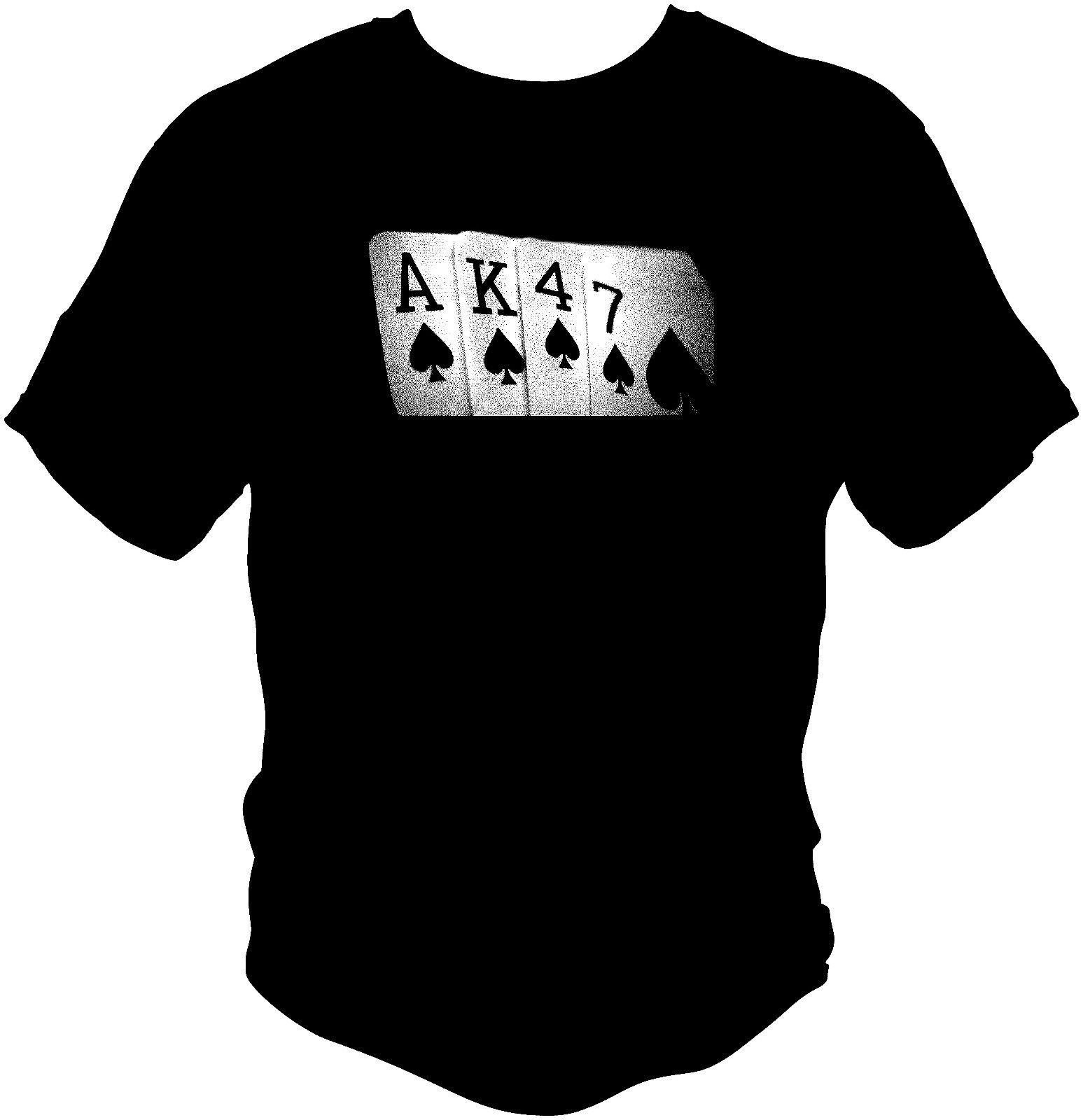 Summer Hot Sale Unisex  Tshirt AK47 TShirt Soviet USSR Russian Poker Hand Printed Cotton T Shirt Hip Hop Tees Tops Harajuku S