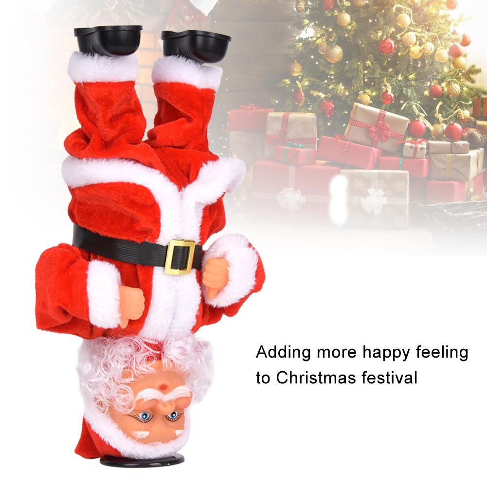 Lovely Christmas Electric Music Dancing Headstand Rotation Santa Claus Doll Decoration Toy Gift