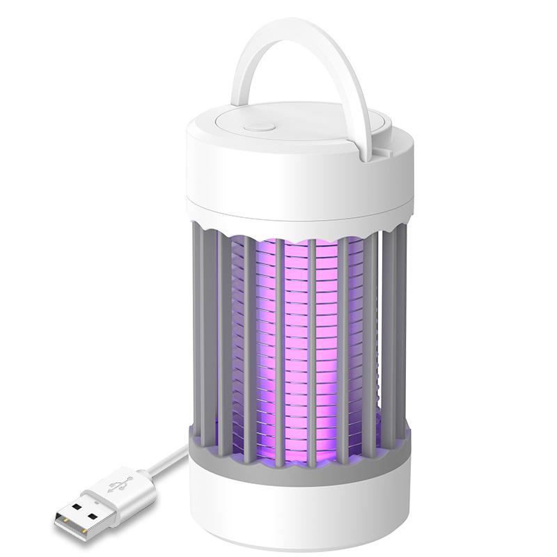 Přenosná past na komáry s fialovým světlem a elektrický šok s USB nabíjením pro kempování a ložnici