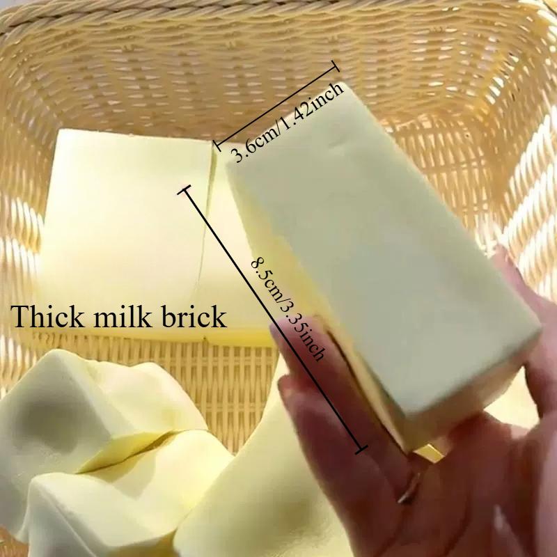 Milk Taste Butter Stick Squeeze Toy Slow Rising Squishy Milk Brick Adults/Kids Fidget Relief Toy Relax Birthday Party Gift