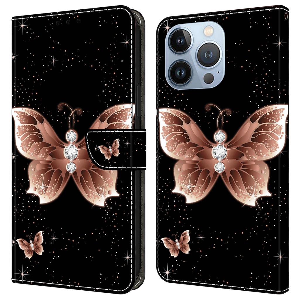 For iPhone 16 Pro Case 3D Pattern PU Leather Wallet Phone Cover with Stand