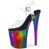 Fashion 20cm Color Mermaid Scale Waterproof Platform Hate Sky High Toe Pole Dancing Sandals/model Catwalk Shoes