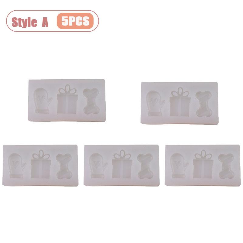 DIY Silicone Mold Christmas Gift Box Candle Chocolate Fondant Cake Baking Glove Bone Shape Creative Craft Mold Gift for Adults
