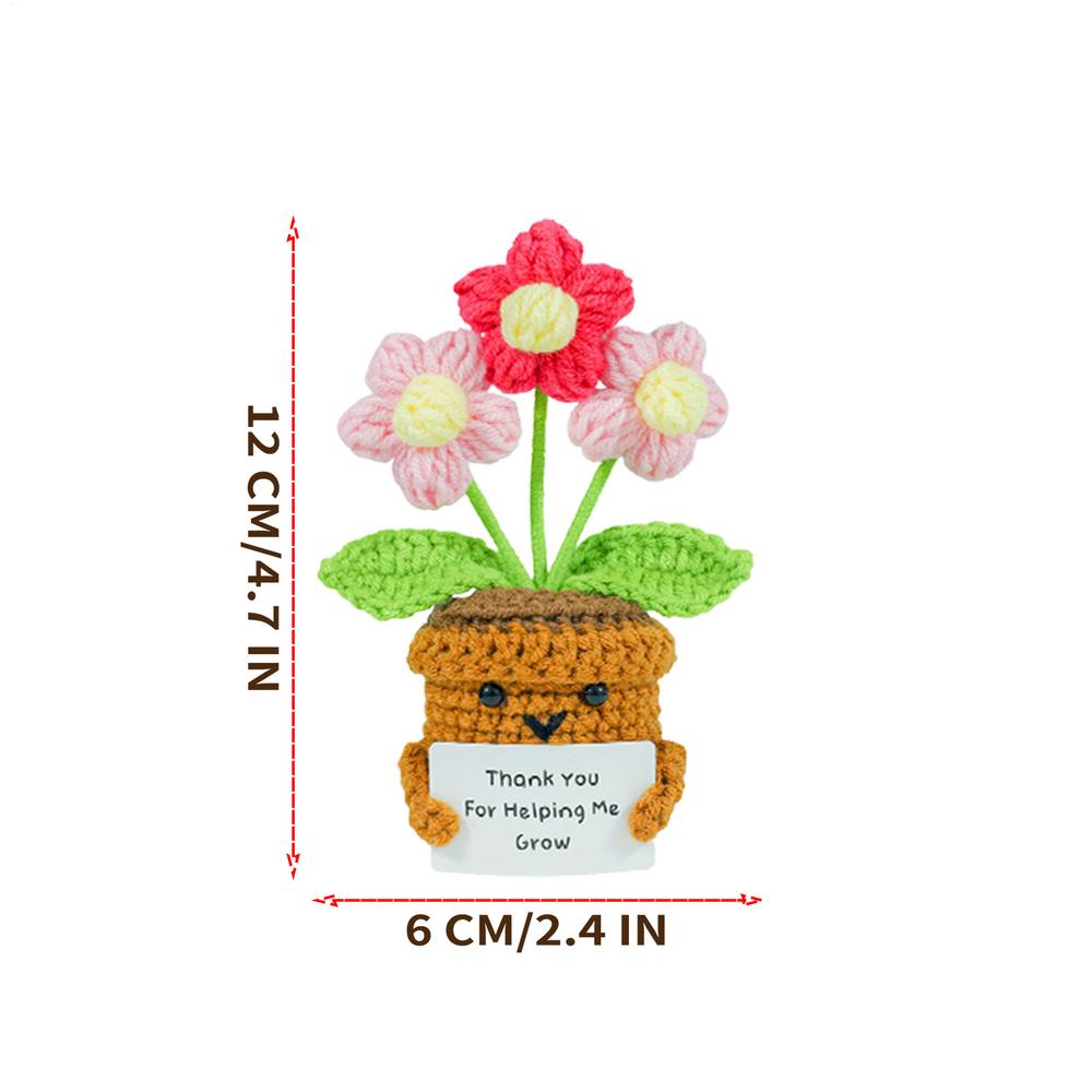 Thank You For Helping Me Grow Crochet Handmade Appreciation Desk Decoration Crocheted Flowers For Mom Women Her Friends Female