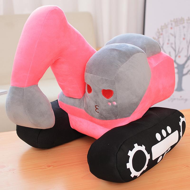 26/38cm Kreative Bagger Plüsch Spielzeug Gefüllte Weiche Maschine Plüsch Kissen Hause Dekorative Jungen Kinder Geburtstag Geschenke 26x23cm rosa
