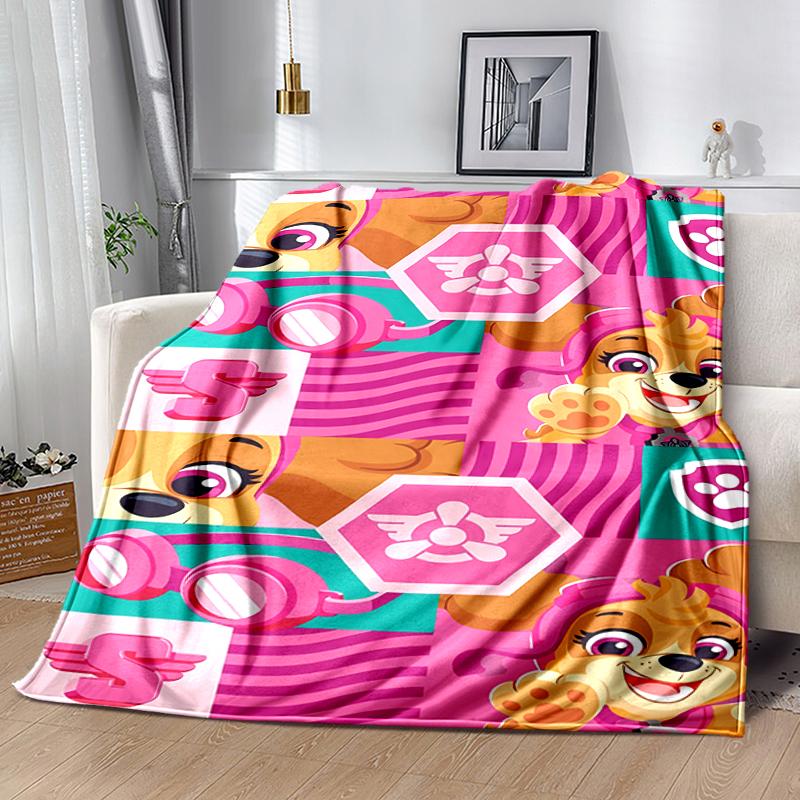 1pc Blanket Paw Patrol characters Print Design, Lightweight Blanket for Sofa, Bed- Soft &Warm, Gift for All Seasons like Christmas, Halloween