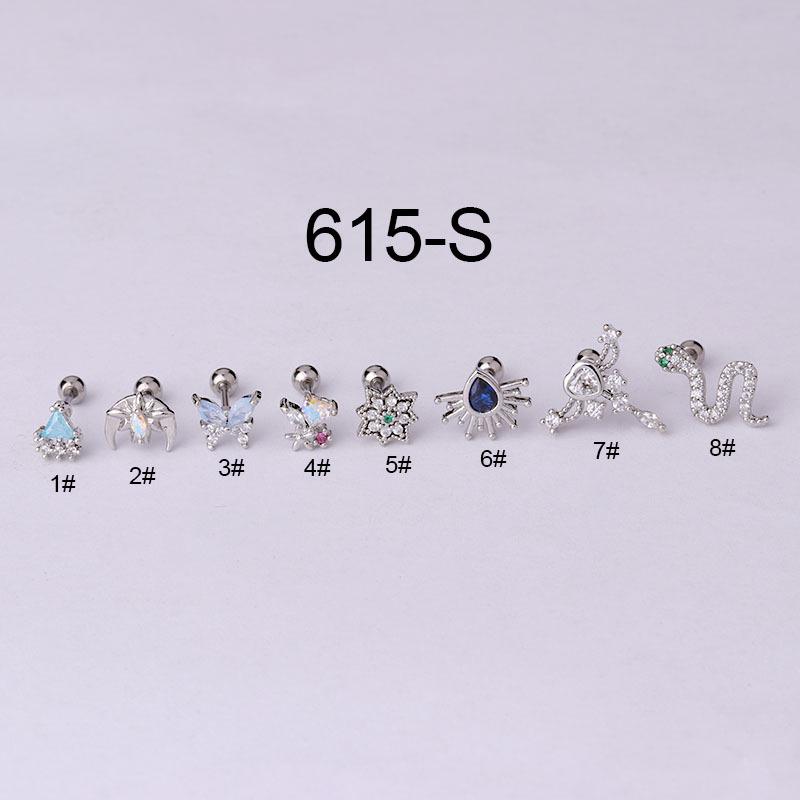 

Серьги-пусеты из нержавеющей стали 20G с цирконом: Красочные корейские и японские модные пирсинг-украшения Size 4 серебряный