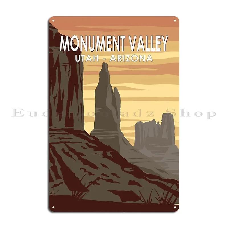 Monument Valley Arizona Vintage Metal Sign Design Wall Mural Decoration Create Decoration Tin Sign Poster