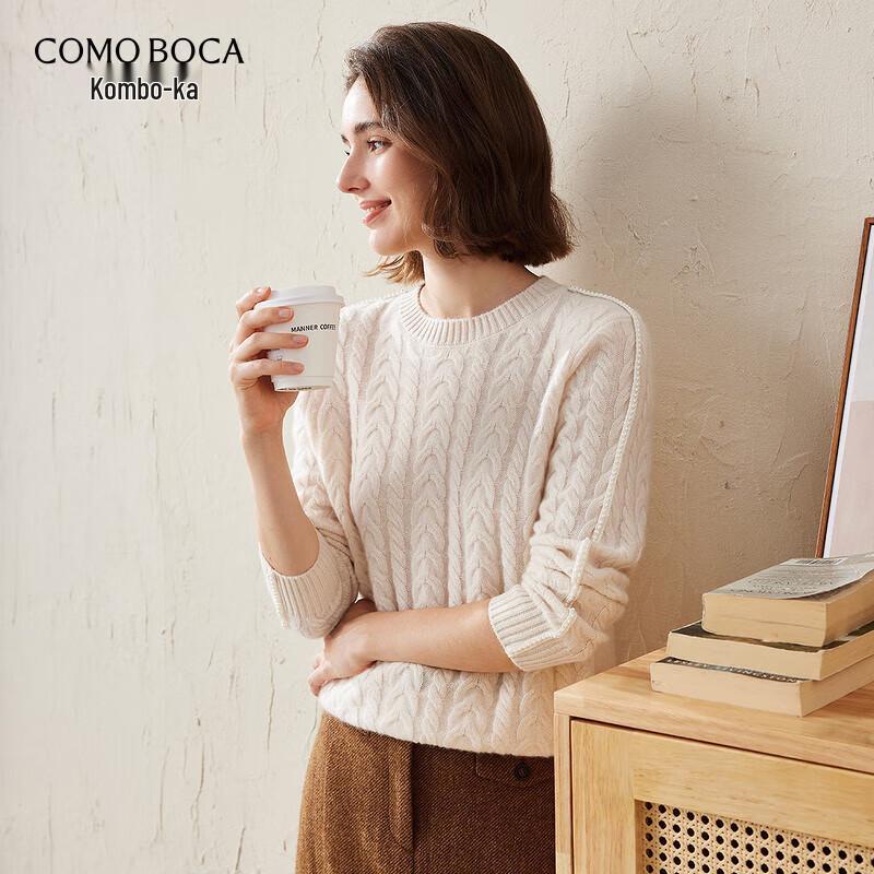 

Women s Komon Boca Beaded Cable Knit Cashmere Sweater XL