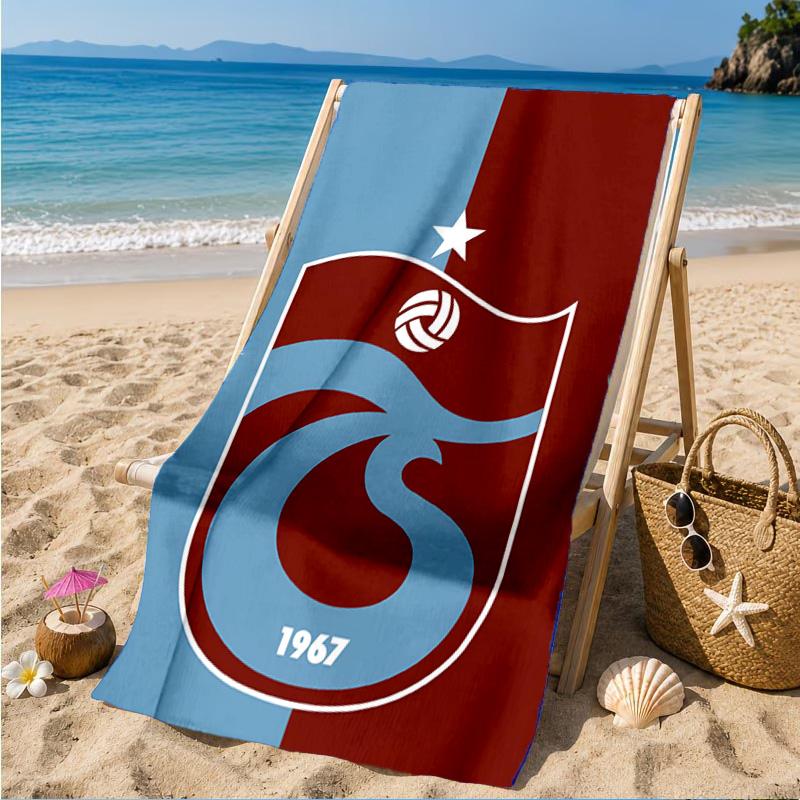 Trabzonspor Crest Emblem Beach Towel, Quick-drying, Easy to Care for, Suitable for Both Fitness and Beach Vacations,Sports Essential