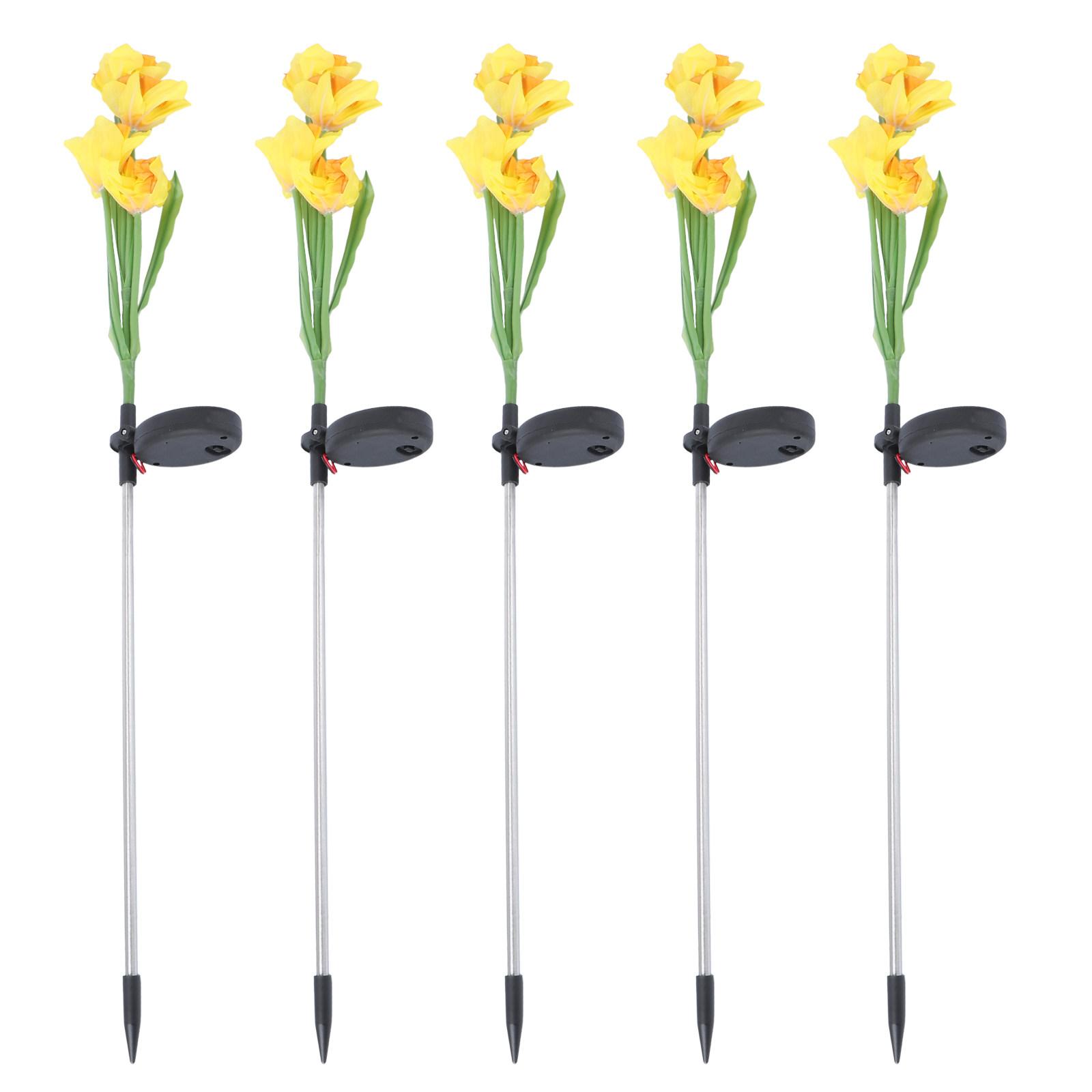 1pc Solar Powered Narcissus Flower Lawn Lamp Waterproof Outdoor Garden Pathway Yard Park Lighting Spot Lamp белый