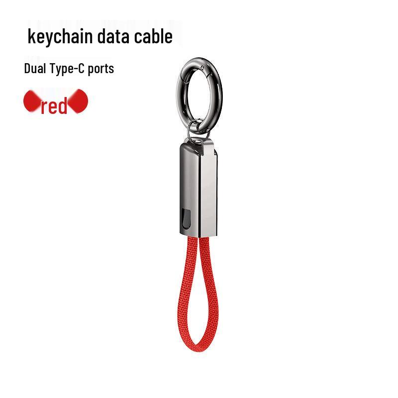 Zinc Alloy PD60W Fast Charging Data Cable Keychain for Apple iPhone/Huawei with Portable Lanyard