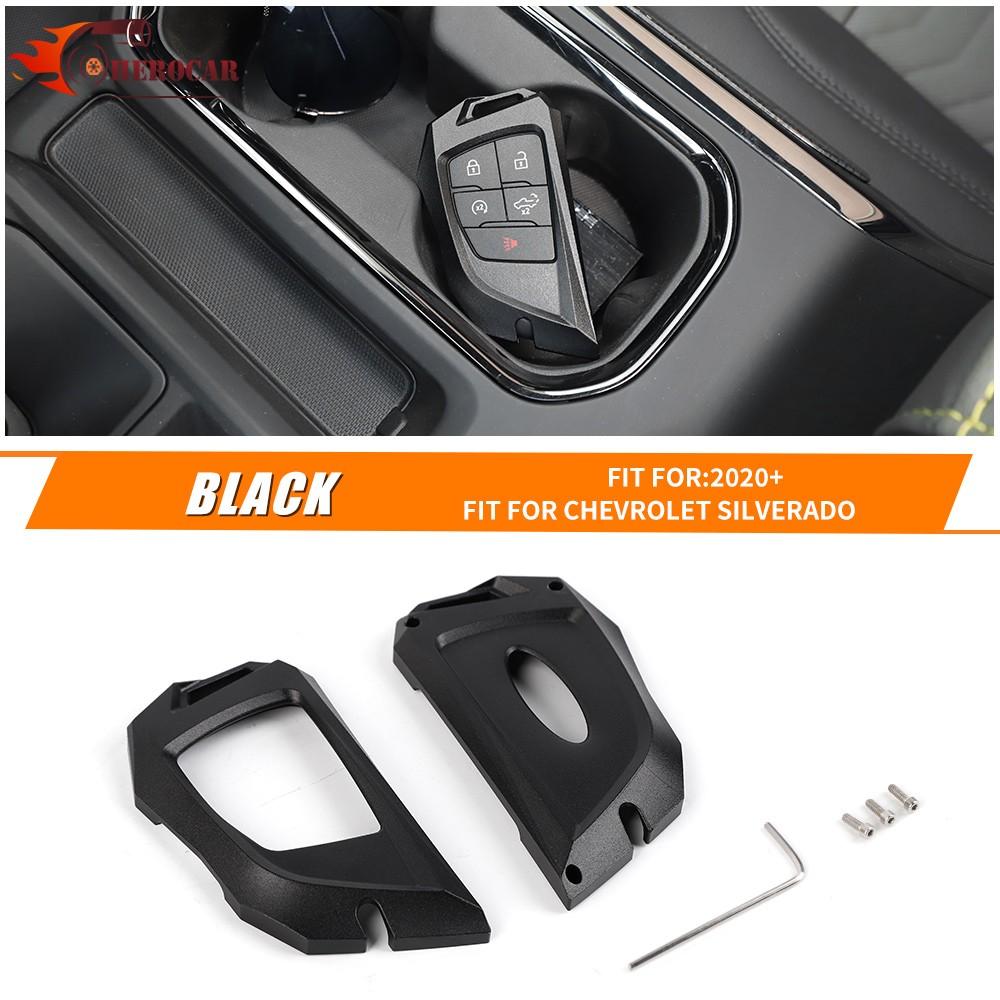 Black Aluminum Key Fob Case Cover Decor For Chevy Silverado/Suburban/Tahoe +