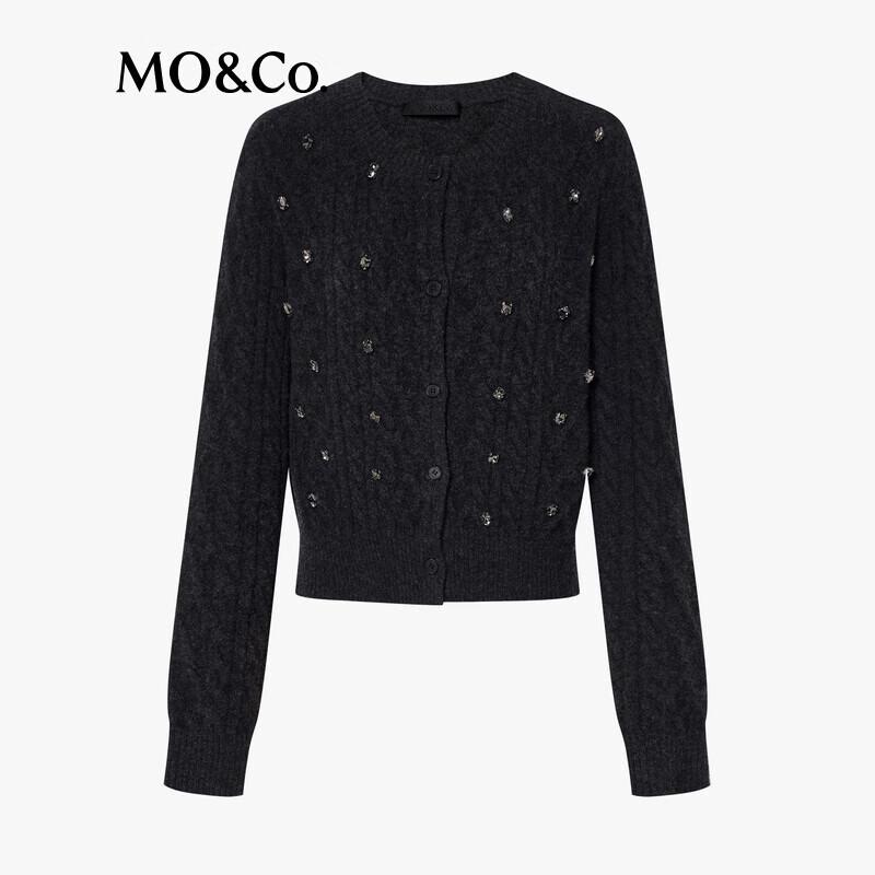 MO&Co. 2024 Autumn Embellished Twist Knit Cardigan