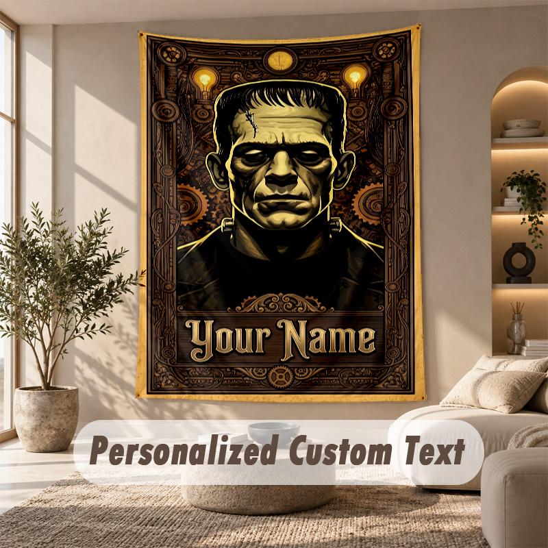 Tapestry Custom Name Text, Wall Hanging Tapestry Home Room DecorFrankenstein's Monster