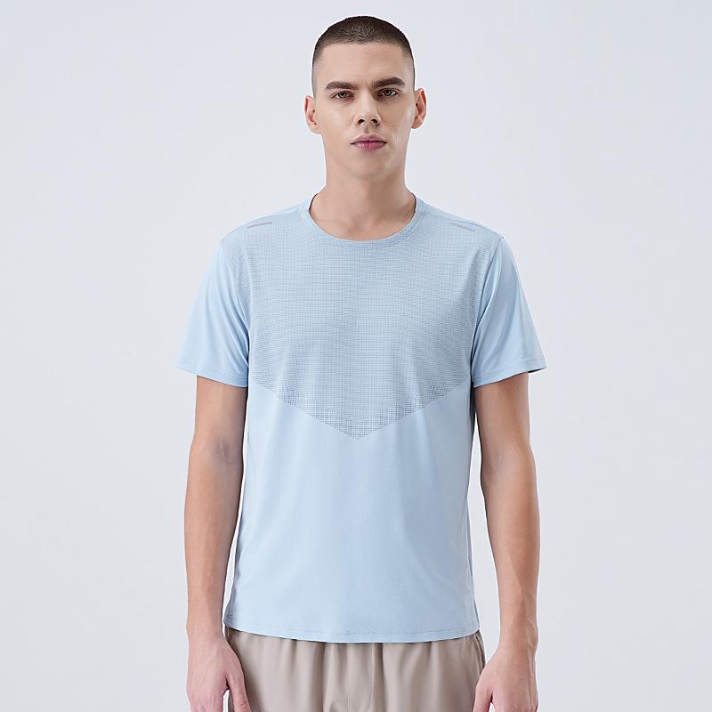 New Ice-Silk Cooling Quick-Dry T-Shirt for Men Moisture-wicking and breathable Spring/Summer sports short-sleeved fitness running quick-dry top