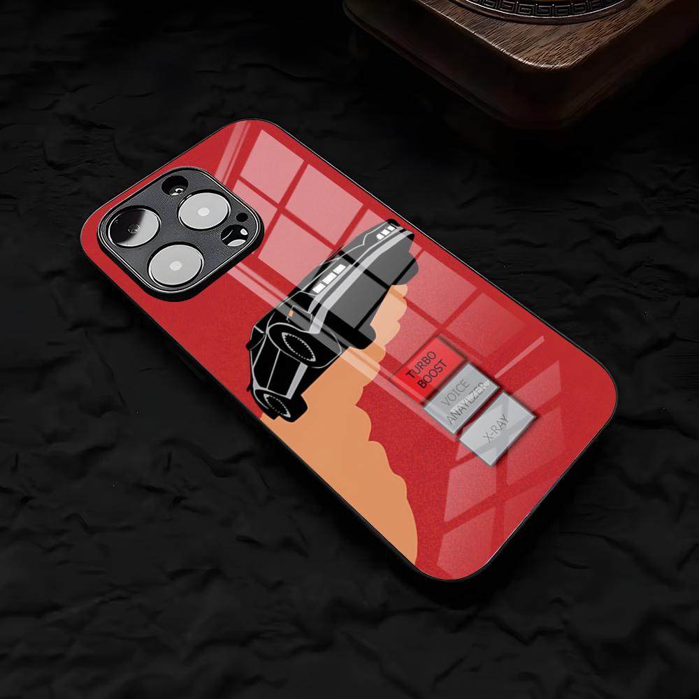 

Cool K-Knight Rider Phone Case For IPhone 17 Air 16 E Pro Max 15 14 13 Mini 12 Pro 11 Max Plus Black Glass Cover iPhone 11